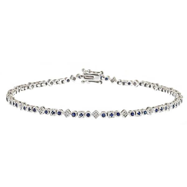 View 14Kw or y/14kr Gold Sapphire Bracelet