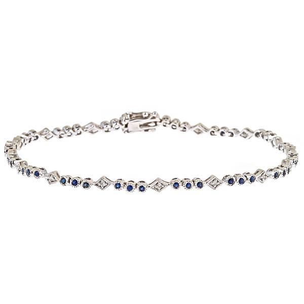 View 14Kw or y/14kr Gold Sapphire Bracelet