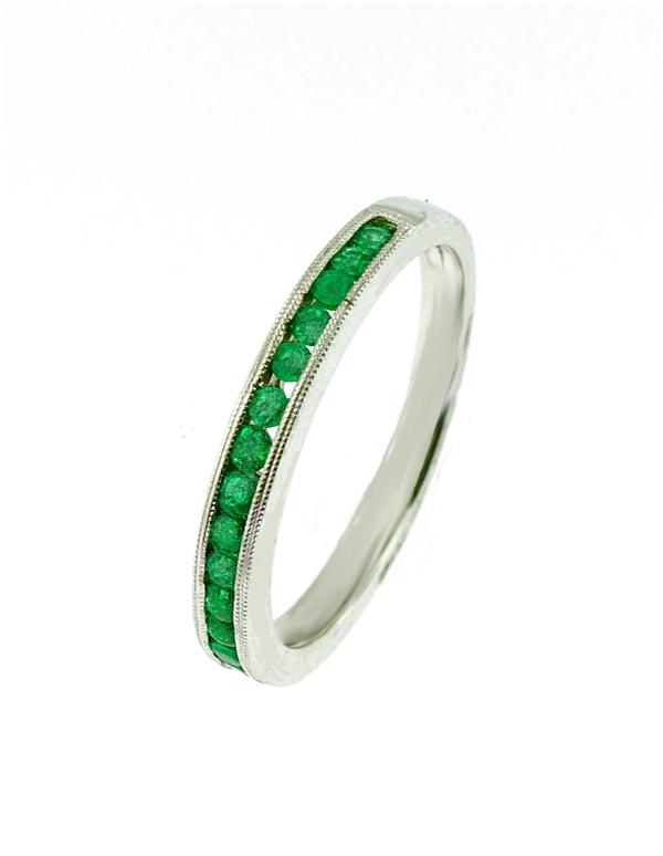 View 14Kw or y/14kr Gold Emerald Ring