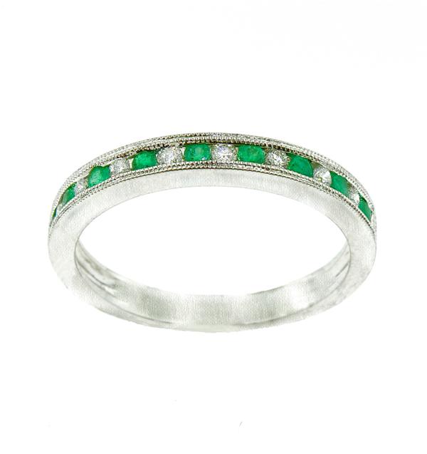 View 14Kw or y/14kr Gold Emerald Ring