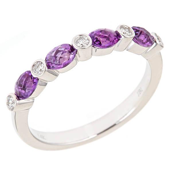 View 14Kw or y/14kr Gold Amethyst Ring