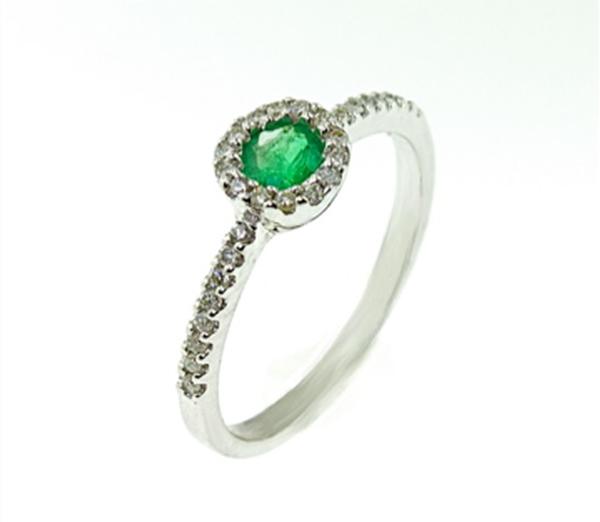 View 14Kw or y/14kr Gold Emerald Ring