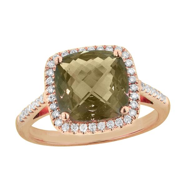 View 14Kw or y/14kr Gold Smokey Quartz Ring