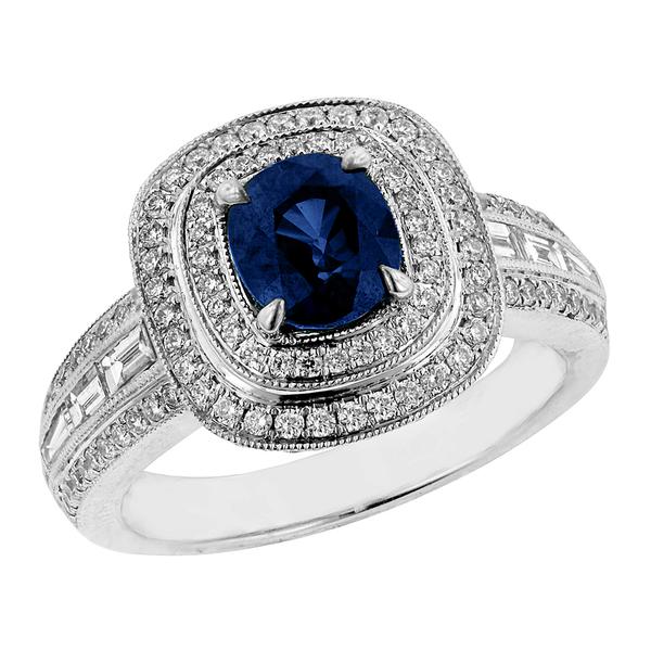 View 14Kw or y/14kr Gold Sapphire Ring