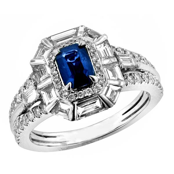 View 14Kw or y/14kr Gold Sapphire Ring