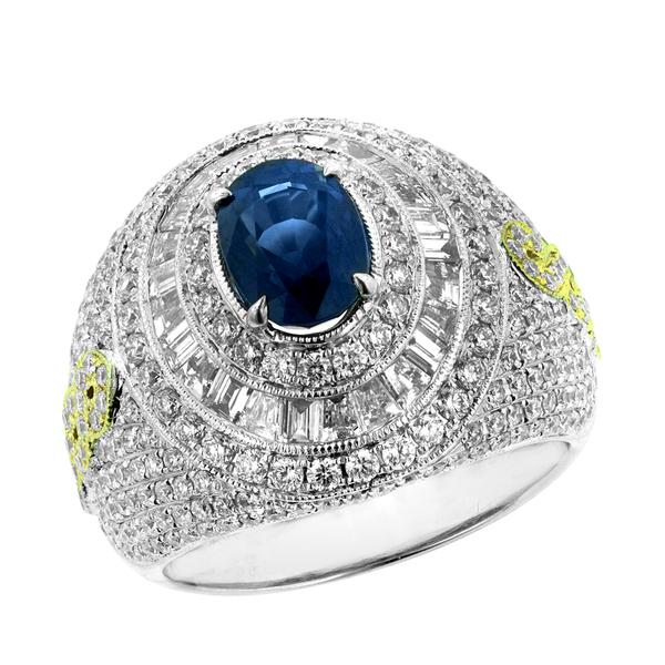 View 14Kw or y/14kr Gold Sapphire Ring