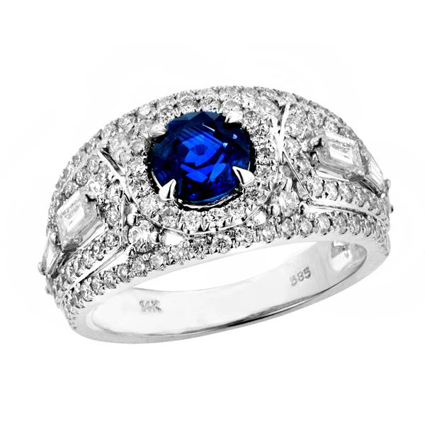 View 14Kw or y/14kr Gold Sapphire Ring