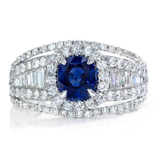 View 14Kw or y/14kr Gold Sapphire Ring