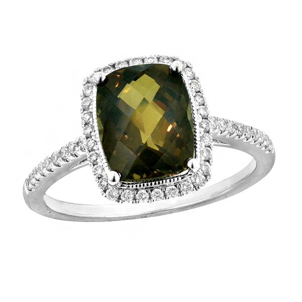 View 14Kw or y/14kr Gold Smokey Quartz Ring