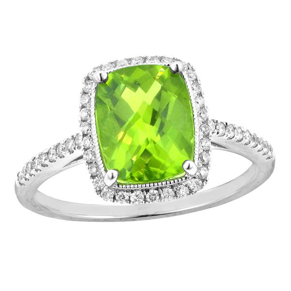 View 14Kw or y/14kr Gold Peridot Ring
