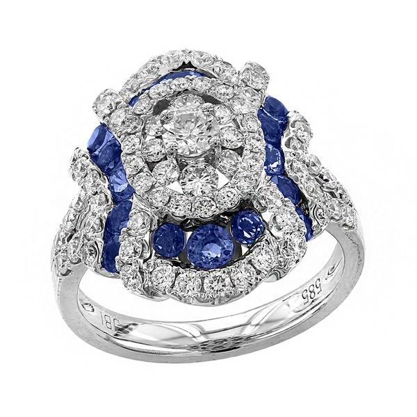 View 14Kw or y/14kr Gold Sapphire Ring