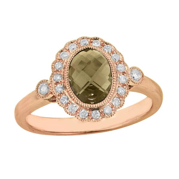 View 14Kw or y/14kr Gold Smokey Quartz Ring