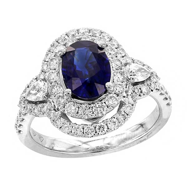 View 18Kw or 18ky/18kr Gold Sapphire Ring