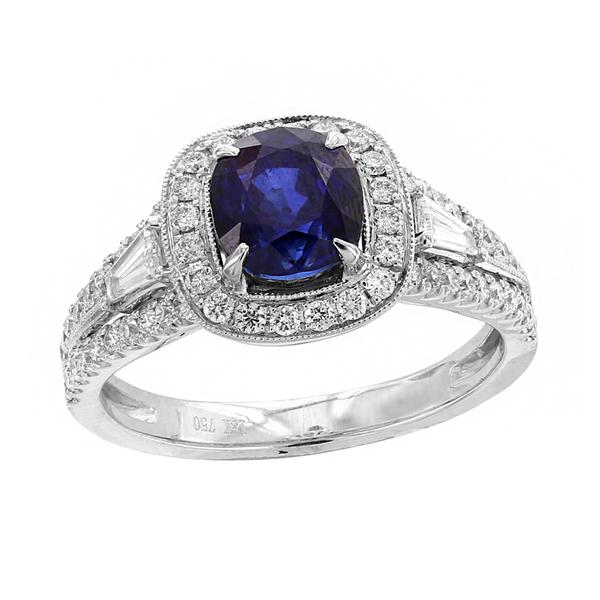 View 18Kw or 18ky/18kr Gold Sapphire Ring