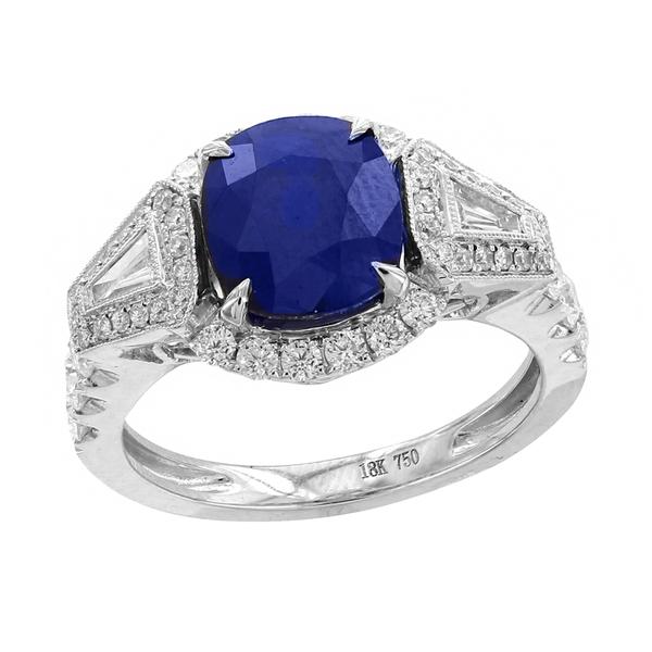 View 18Kw or 18ky/18kr Gold Sapphire Ring