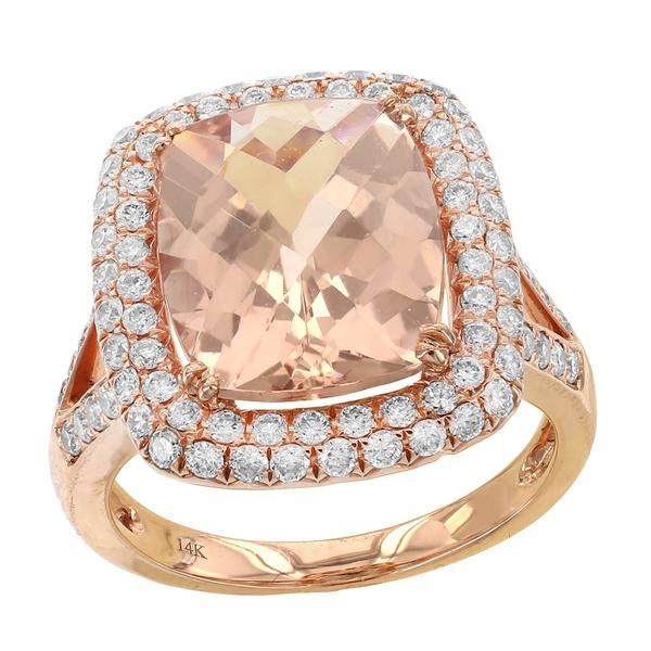 View 14Kw or y/14kr Gold Morganite Ring