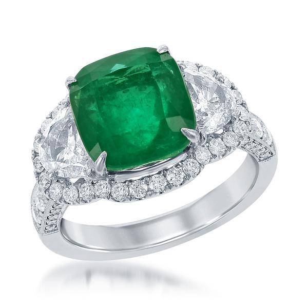 View 18Kw or 18ky/18kr Gold Emerald Ring