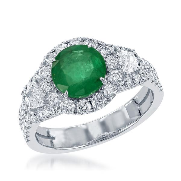 View 18Kw or 18ky/18kr Gold Emerald Ring