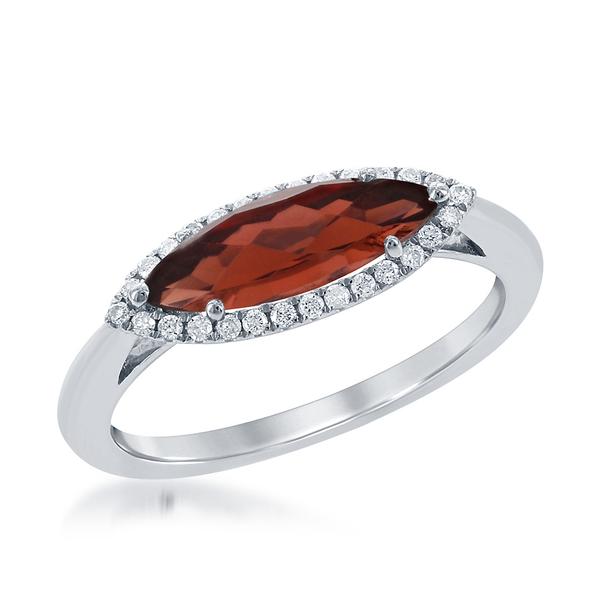 View 14Kw or y/14kr Gold Garnet Ring