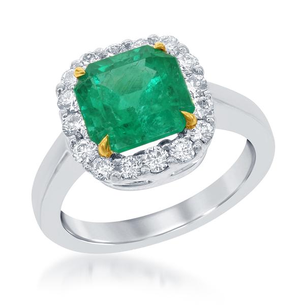 View Platinum or 18Ky Gold Emerald Ring