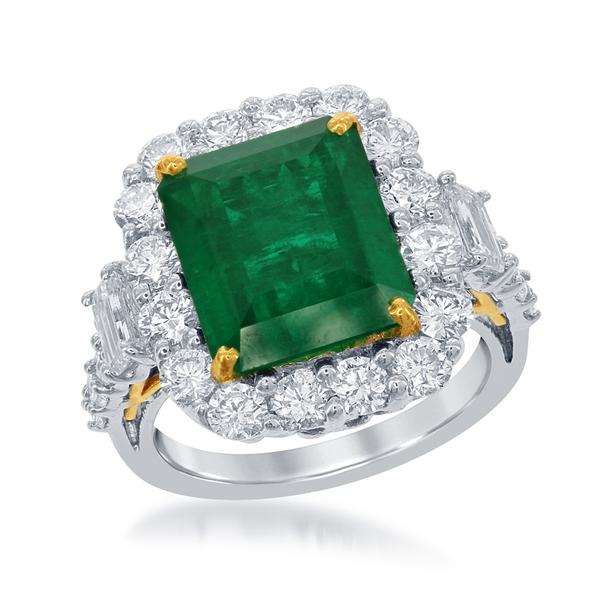 View Platinum or 18Ky Gold Emerald Ring