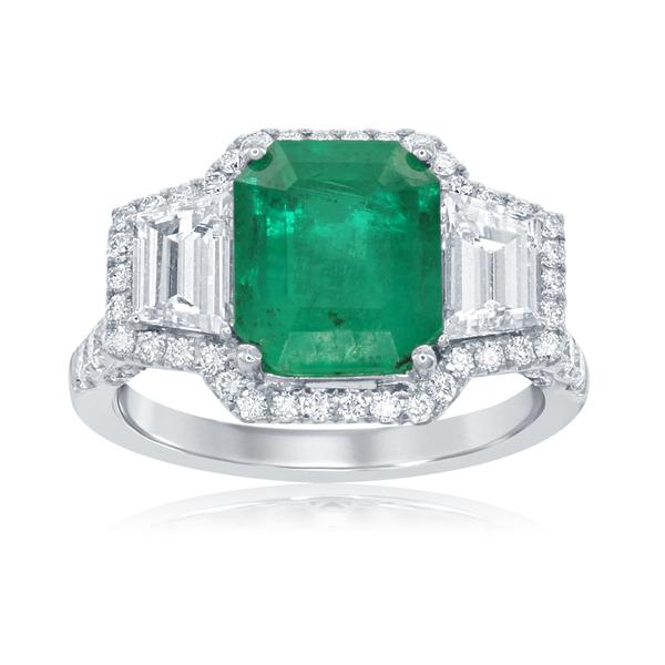 View 18Kw or 18ky/18kr Gold Emerald Ring