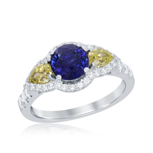 View 18Kw or 18ky/18kr Gold Sapphire Ring