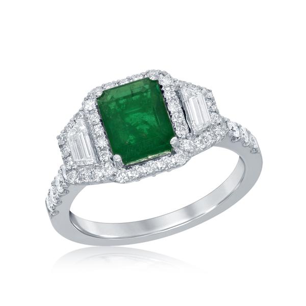 View 18Kw or 18ky/18kr Gold Emerald Ring