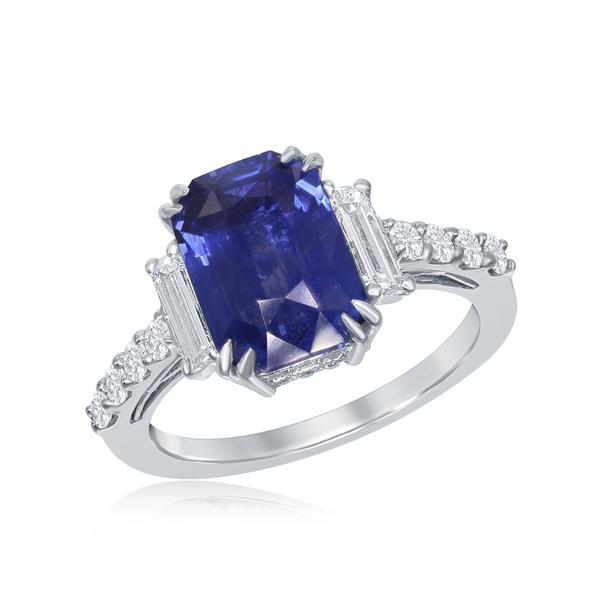 View Platinum Gold Sapphire Ring