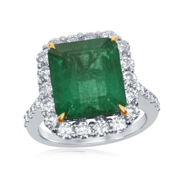 View 18Kw or 18ky/18kr Gold Emerald Ring