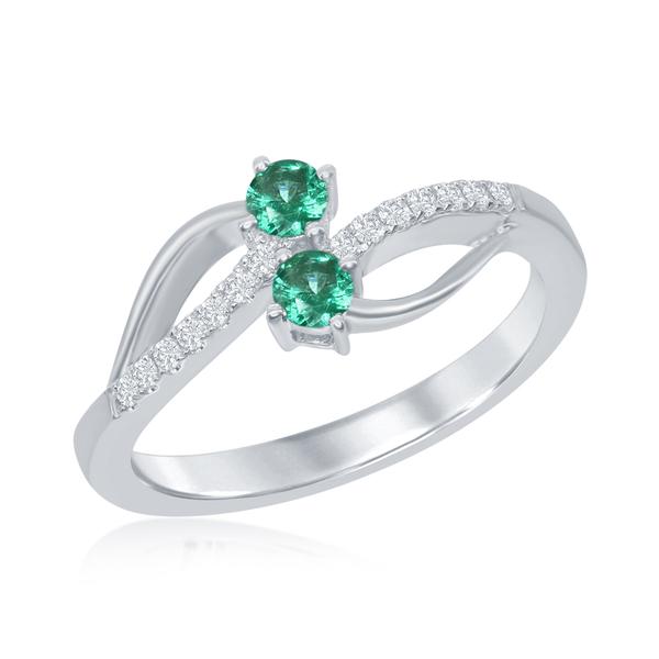 View 14Kw or y/14kr Gold Emerald Ring