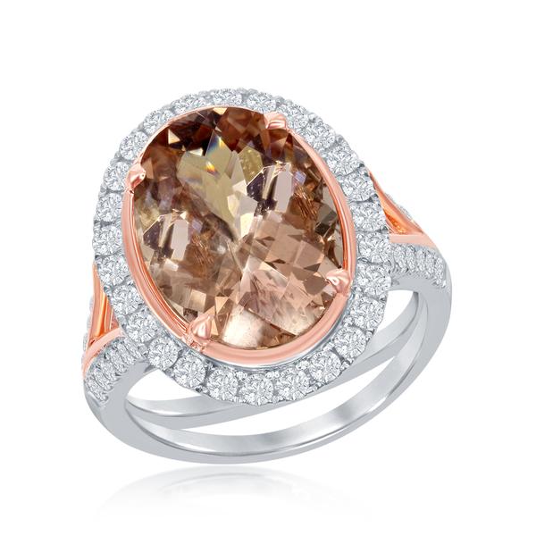 View 14Kw or y/14kr Gold Morganite Ring