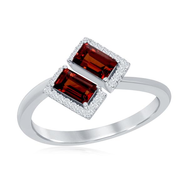 View 14Kw or y/14kr Gold Garnet Ring