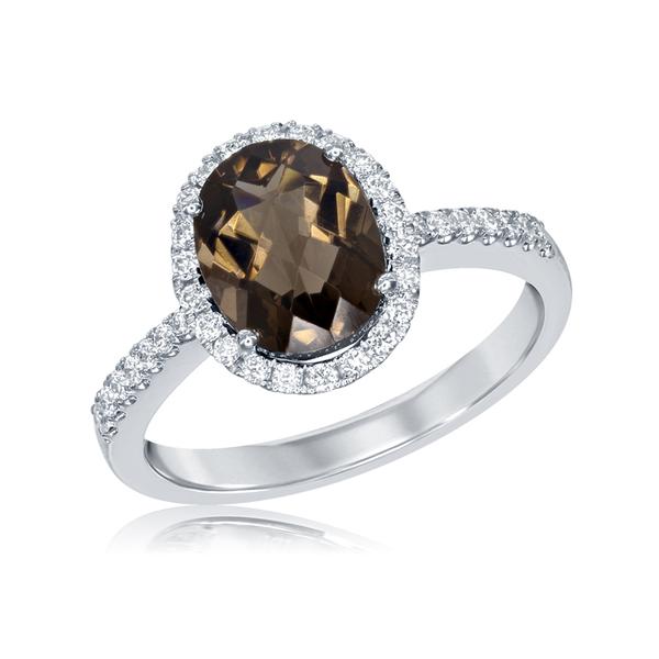 View 14Kw or y/14kr Gold Smokey Quartz Ring