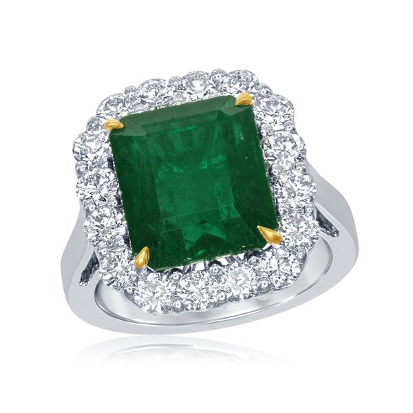 View 18Kw or 18ky/18kr Gold Emerald Ring