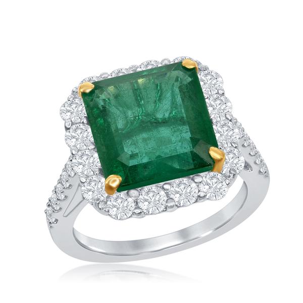 View 18Kw or 18ky/18kr Gold Emerald Ring