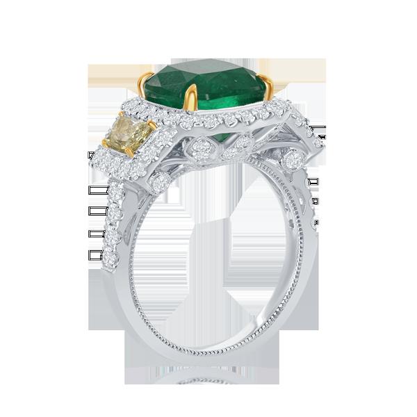 View 14Kw or y/14kr Gold Emerald Ring