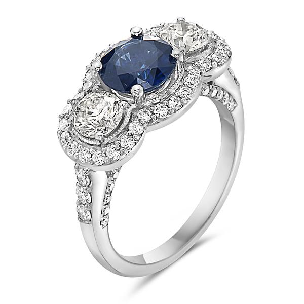 View 18Kw or 18ky/18kr Gold Sapphire Ring