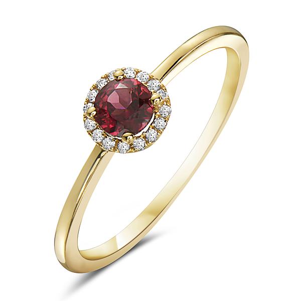 View 14Kw or y/14kr Gold Garnet Ring