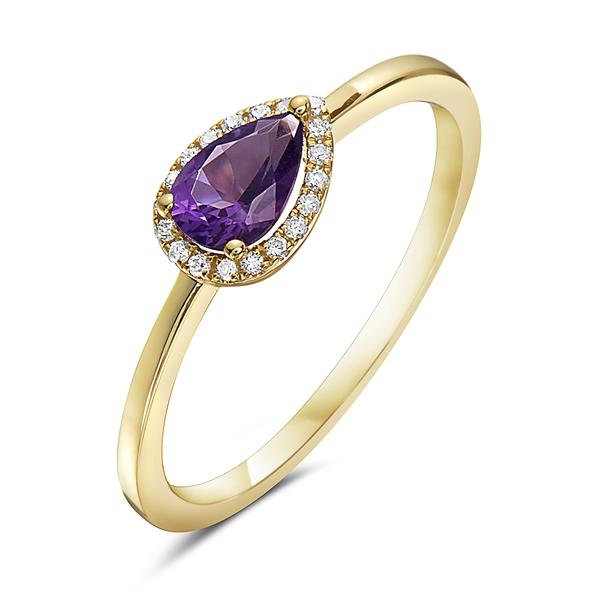 View 14Kw or y/14kr Gold Amethyst Ring