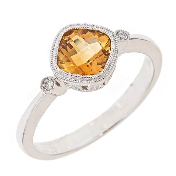 View 14Kw or y/14kr Gold Citrine Ring