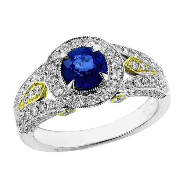 View 14Kw or y/14kr Gold Sapphire Ring