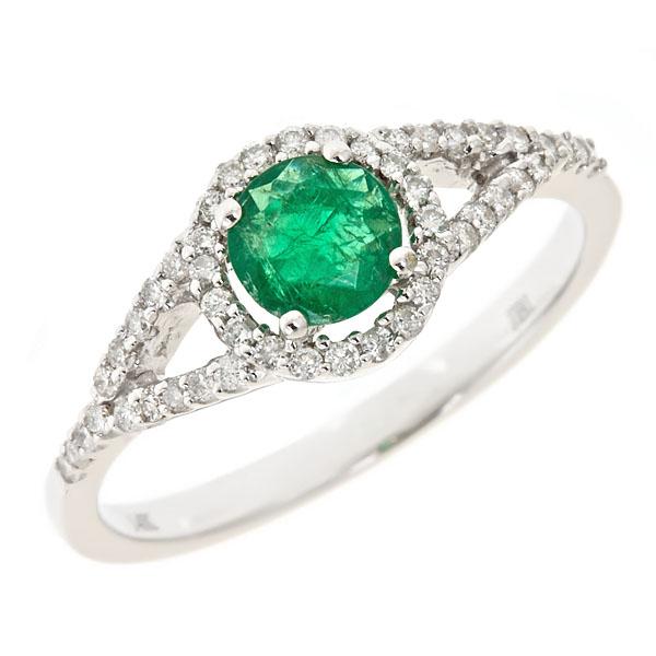 View 14Kw or y/14kr Gold Emerald Ring