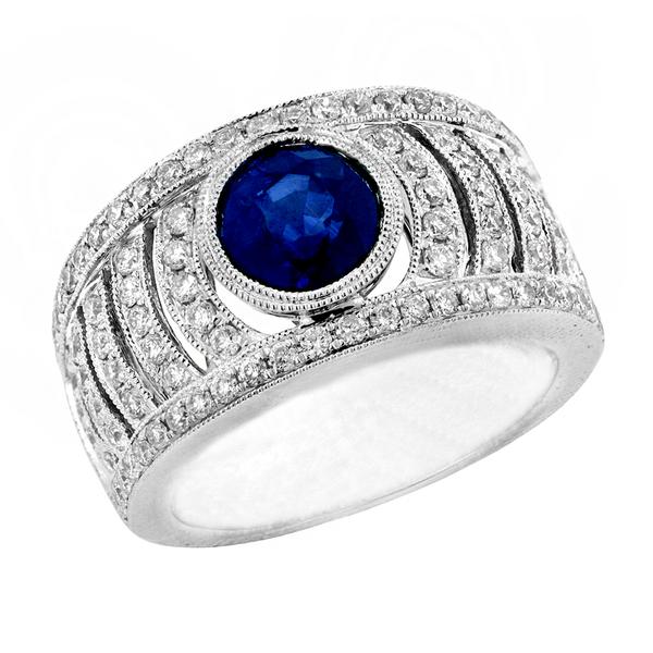 View 14Kw or y/14kr Gold Sapphire Ring