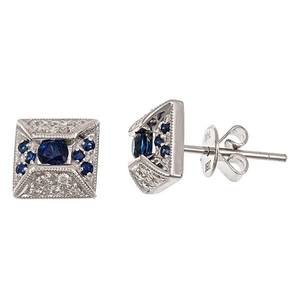 View 14Kw or y/14kr Gold Sapphire Earrings