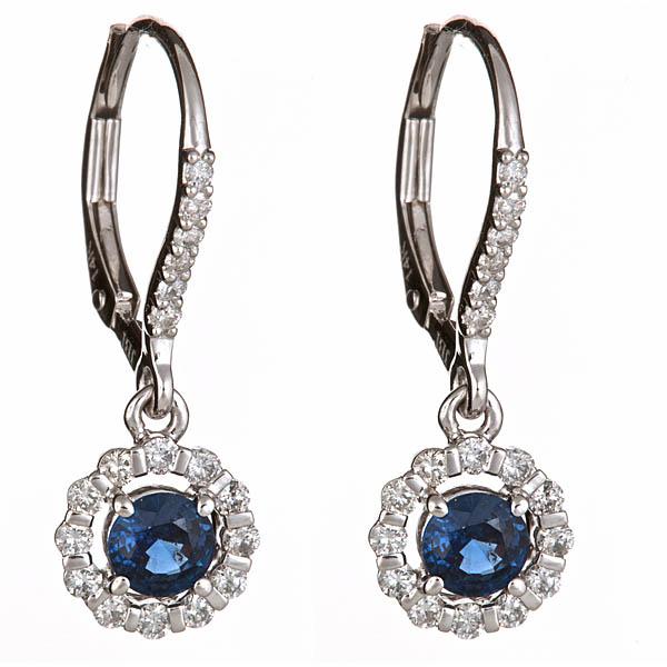 View 14Kw or y/14kr Gold Sapphire Earrings