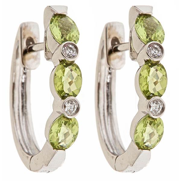 View 14Kw or y/14kr Gold Peridot Earrings