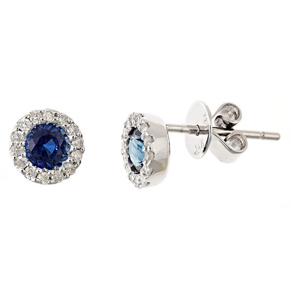 View 14Kw or y/14kr Gold Sapphire Earrings