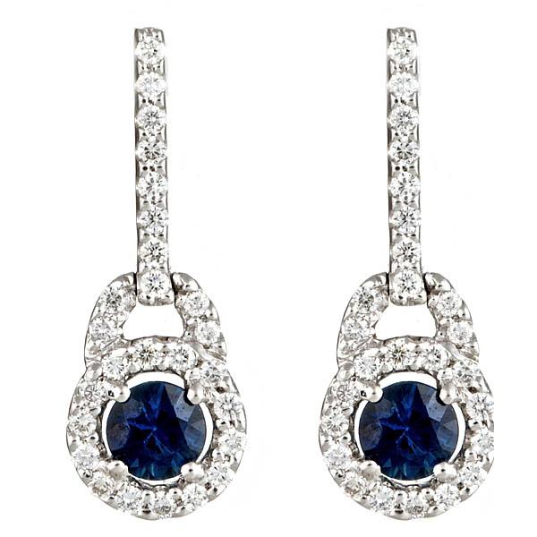View 14Kw or y/14kr Gold Sapphire Earrings