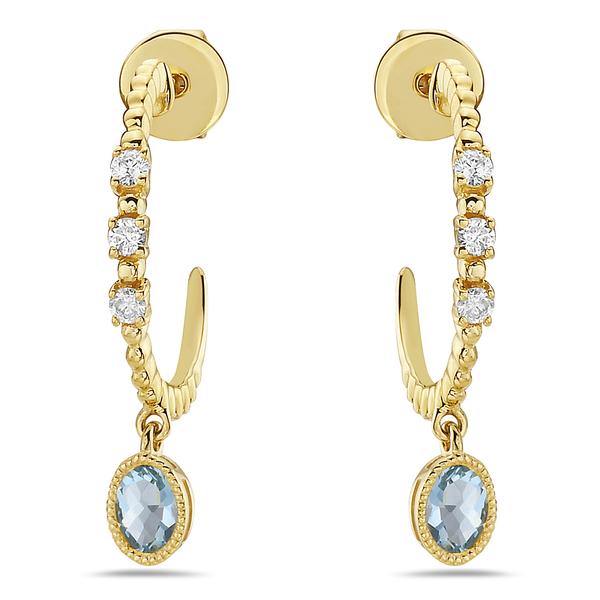 View 14Kw or y/14kr Gold Aquamarine Earrings